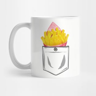 French Fries Patch Pocket Watercolor Graphic Mug